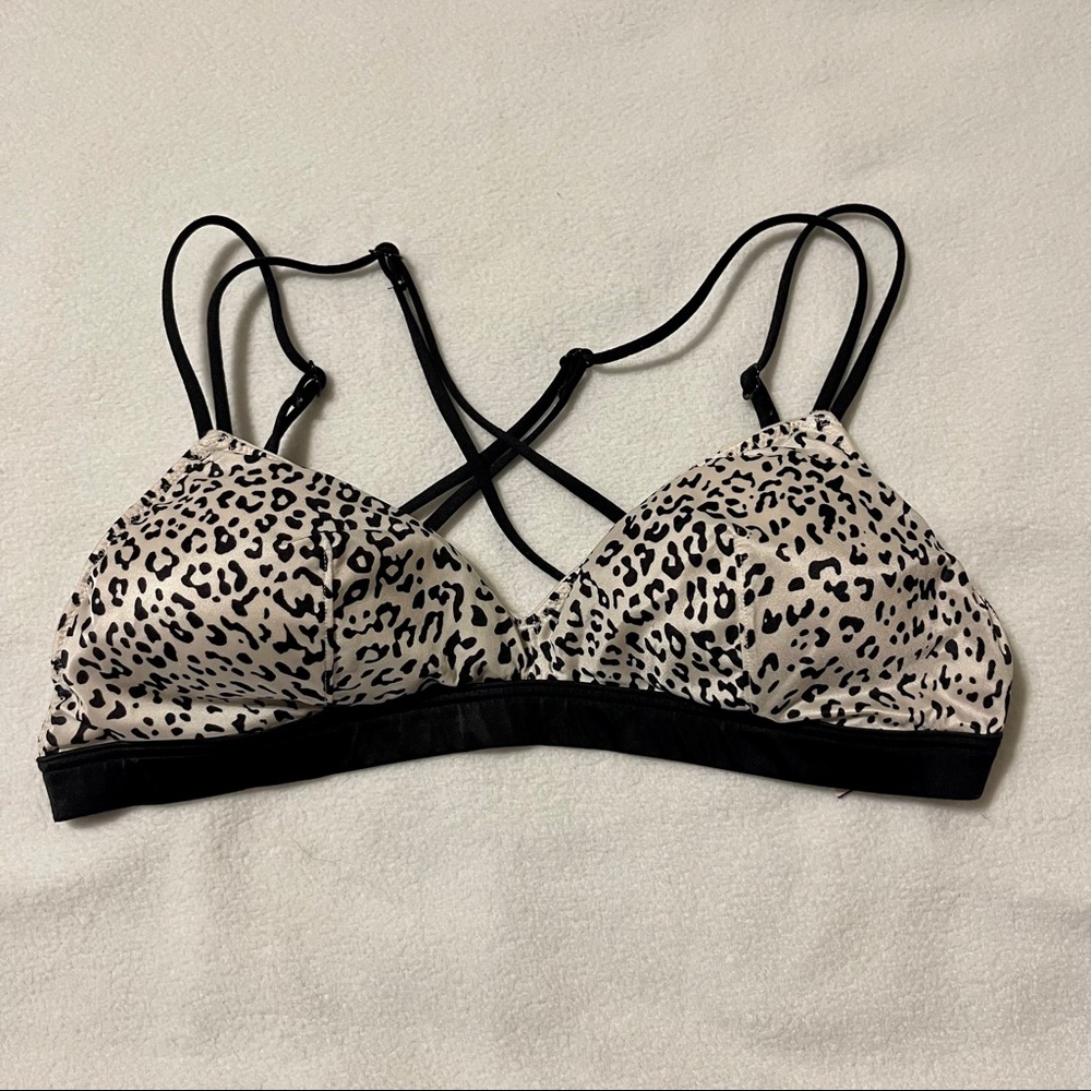 Animal print black and white bralette